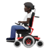 🧑🏿‍🦼 person in motorized wheelchair: dark skin tone display on Apple